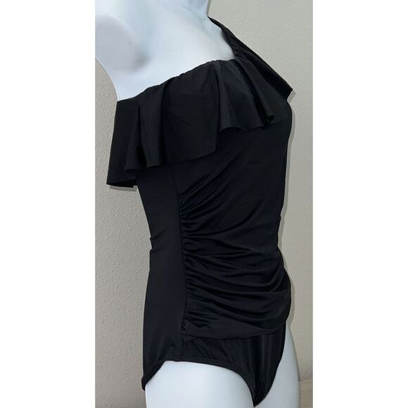 Hilor Womens Sz 6 1-Piece Swimsuit One Shoulder Swimwear Black NWT - Picture 10 of 13